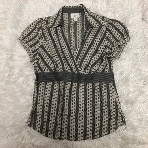 LOFT | Polka Dot Stripe Peplum Top